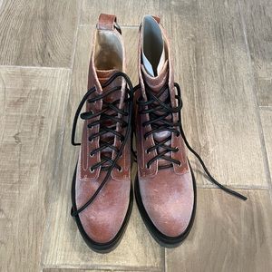 Dolce Vita Rose Velvet Combat Boots size 8M